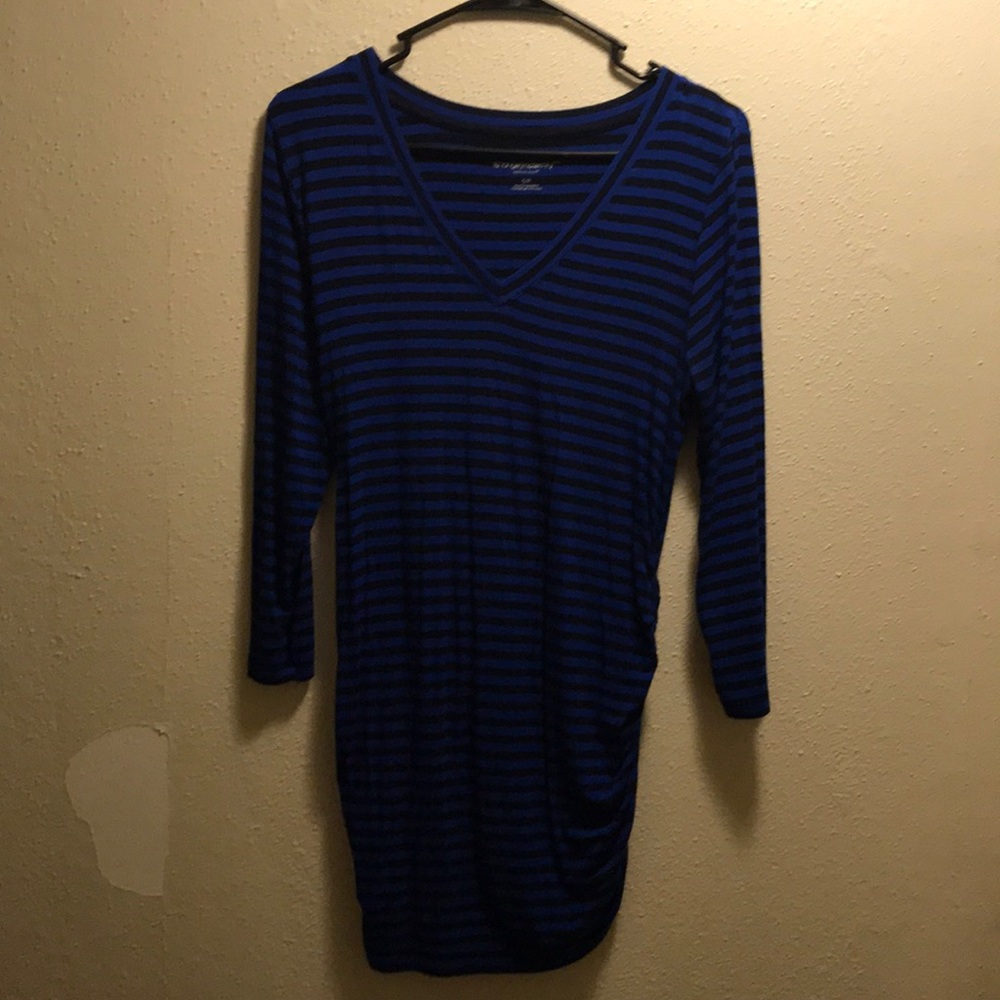 Striped blue and black dress